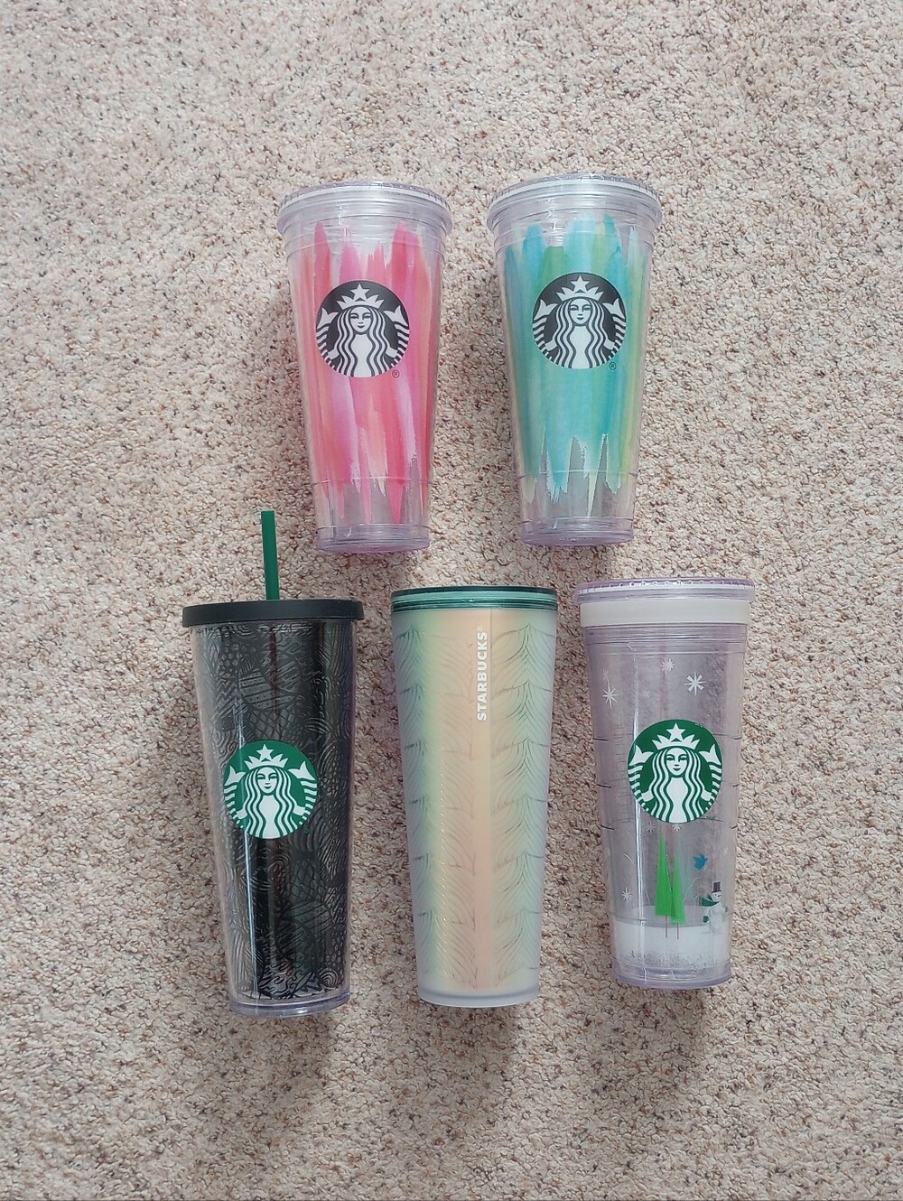 Lot Of Starbucks Tumblers 5 Iced Coffee Travel School College Collection